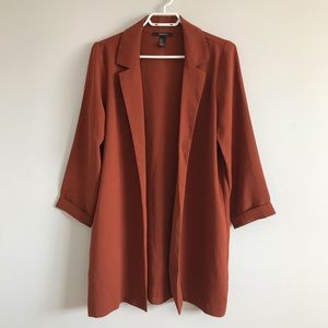 F21 thin burnt orange blazer